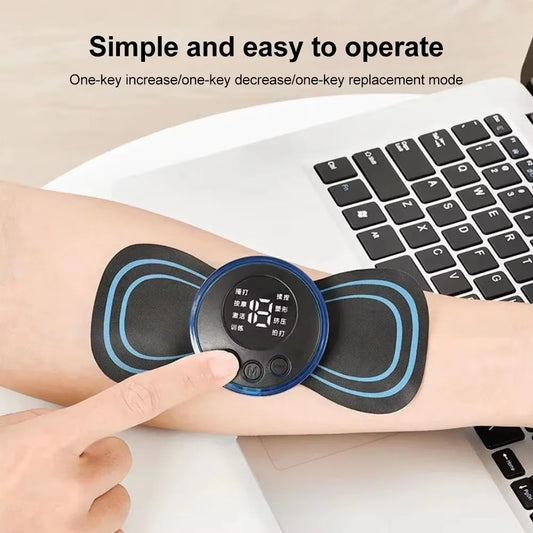8 Modes 19 Gears Electric Pulse Neck Massager Cervical Back Muscle Pain Relief Tool Shoulder Leg Body Mini Massage Relax Cushion