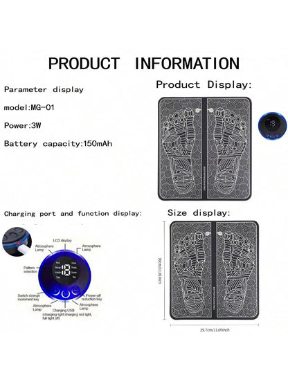 Foot Massager Foot Therapy Machine EMS Foot Massage Pad Pulse Fully Automatic Foot Meridian Pressing Device